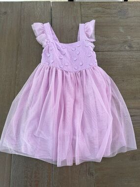 Cat & Jack Lilac Tulle Dress with Floral Appliqué